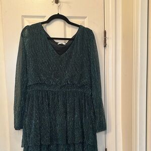Maurices Green Shimmer Midi Dress
